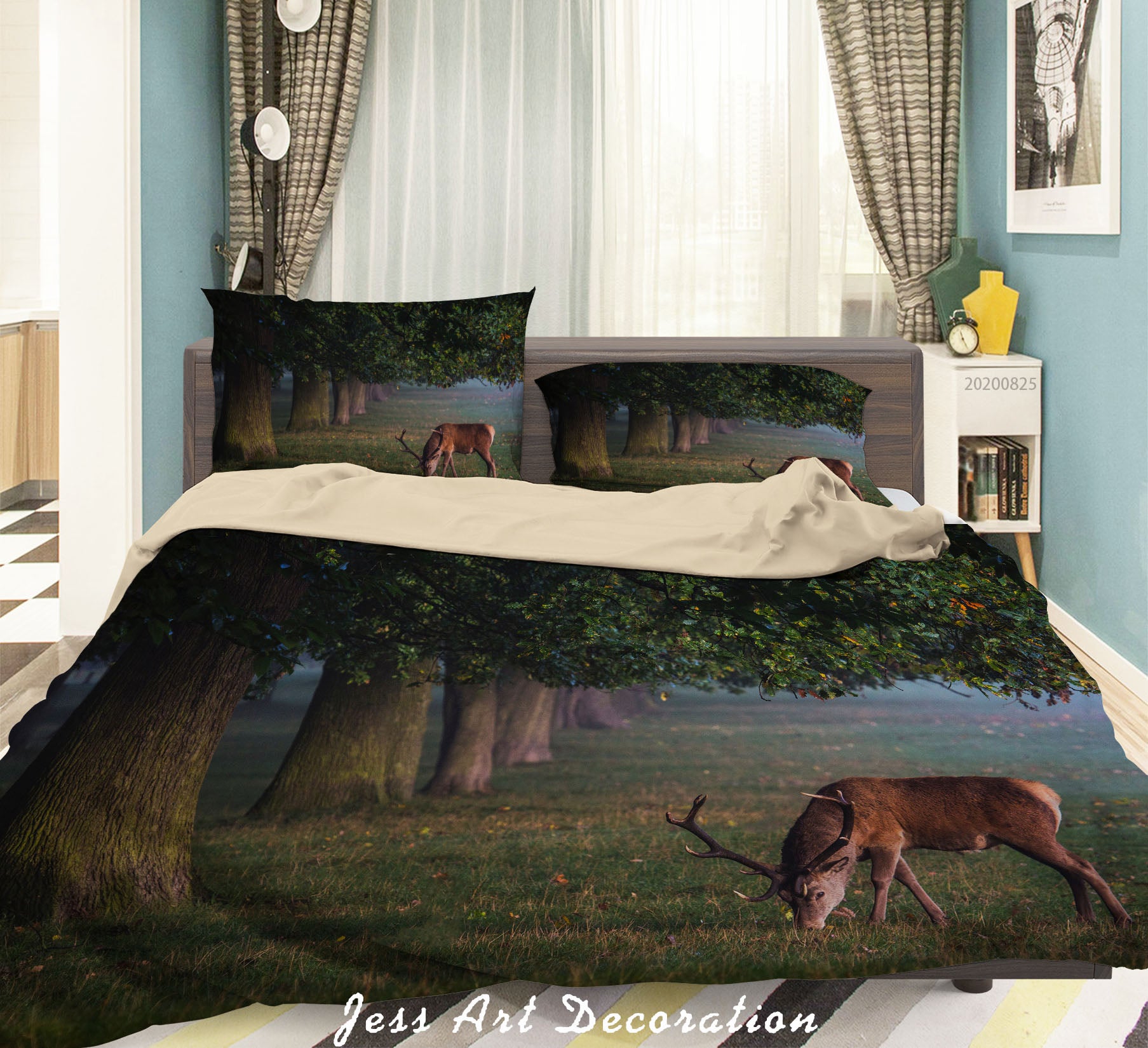 3D Nature Animal Elk Quilt Cover Set Bedding Set Duvet Cover Pillowcases Wj 3315