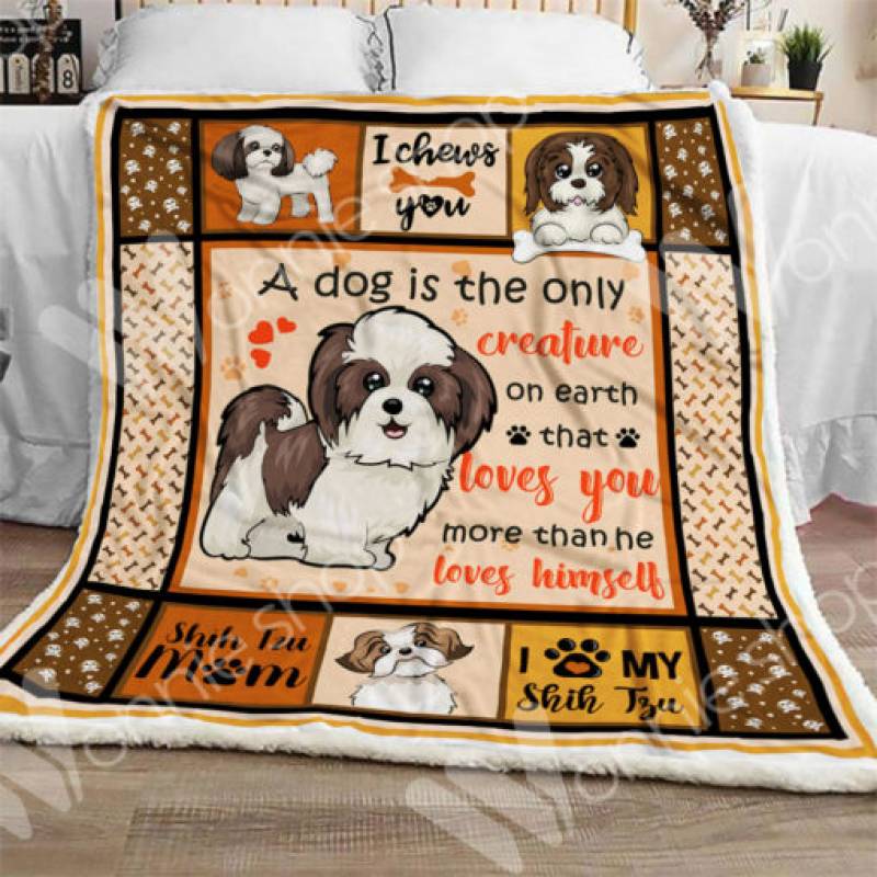 Shih Tzu Dog Sherpa Blanket OCT1601 70O51