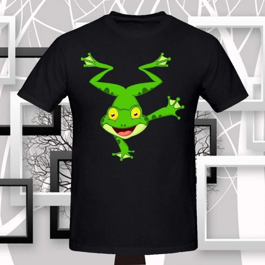 Men’S Hip-Hop Frog Cotton Prints Casual Short Sleeve T-Shirt