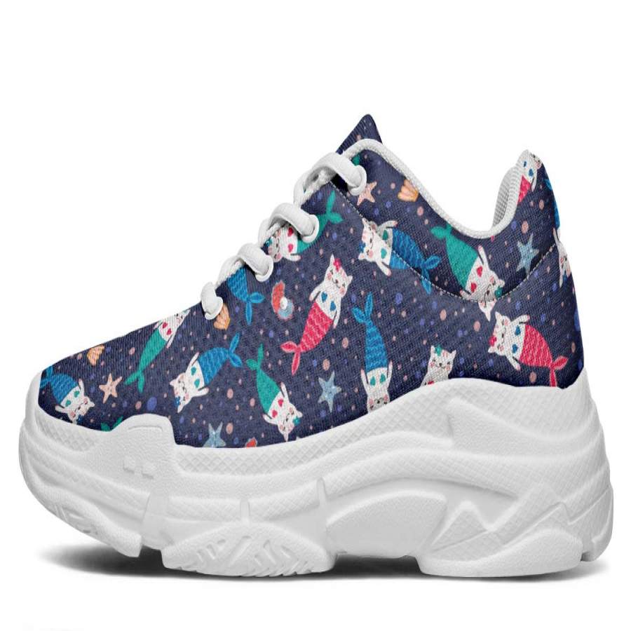 Mermaid Cat Chunky Sneakers ReadingLLC