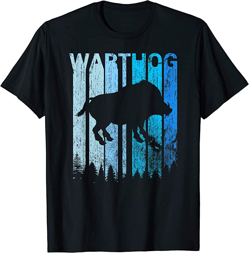 Vintage Retro Love Warthog Silhouette Funny Animal Lover Tee T-Shirt