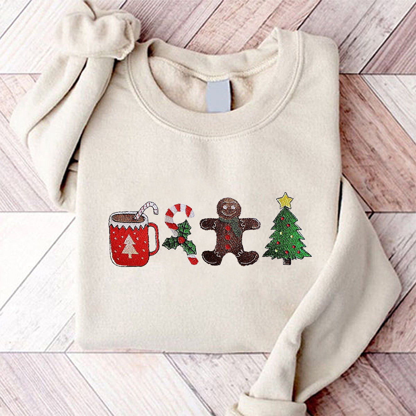 Cookies Christmas Embroidered Sweatshirt 2D Crewneck Sweatshirt All Over Print Sweatshirt For Women Sweatshirt For Men Sws5370