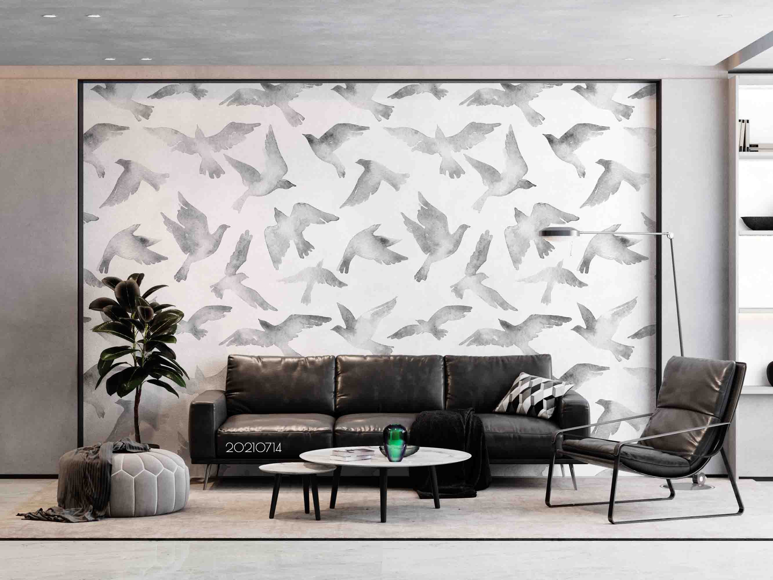 3D Hand Drawn Animal Pigeon Wall Mural Wallpaper Lqh 162