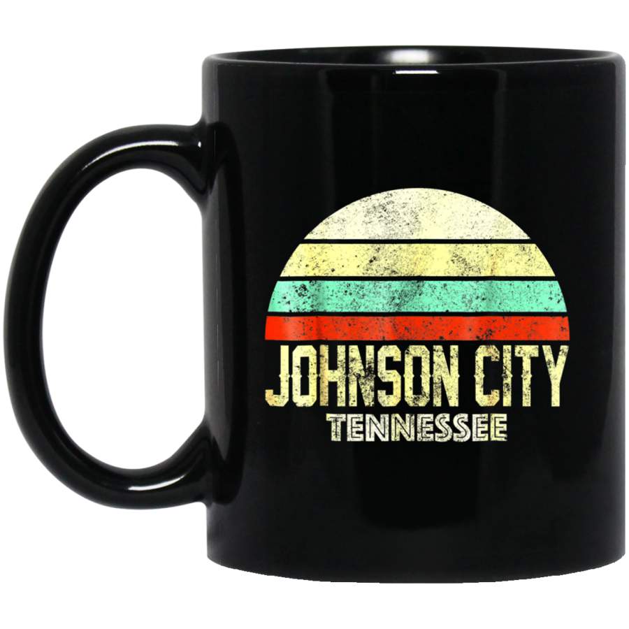 Johnson City TN Tennessee Vintage Retro Sunset Tee Mug Black Mug