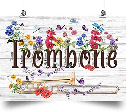 Trombone Horizontal Poster-Home Decoration Poster, Wall Poster, Home And Room Decoration, Gifts For Friends And Relatives, Souvenirs.