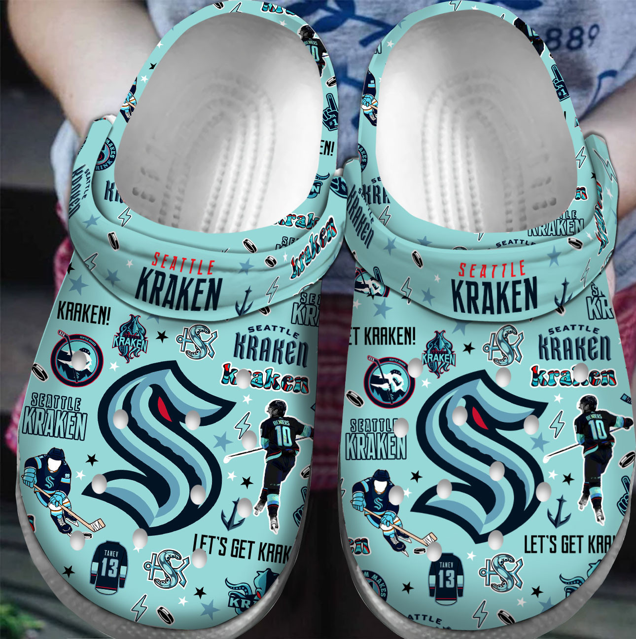 Premium Seattle Kraken NHL Sport Crocss Crocband Clogs Shoes For Men Women and Kids