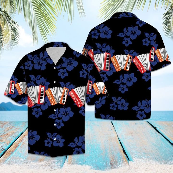 Accordion For Vacation Hawaiian Shirt Summer Button Up For Men, Women, Couple