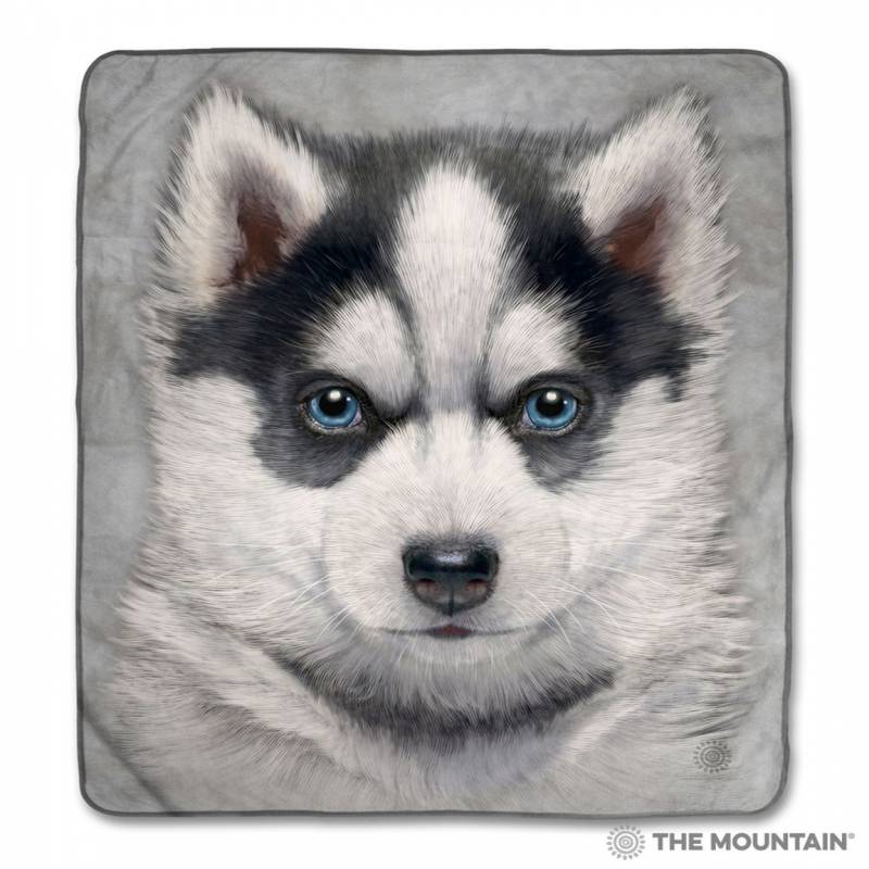 Siberian Husky Puppy CLA1712370F Sherpa Fleece Blanket