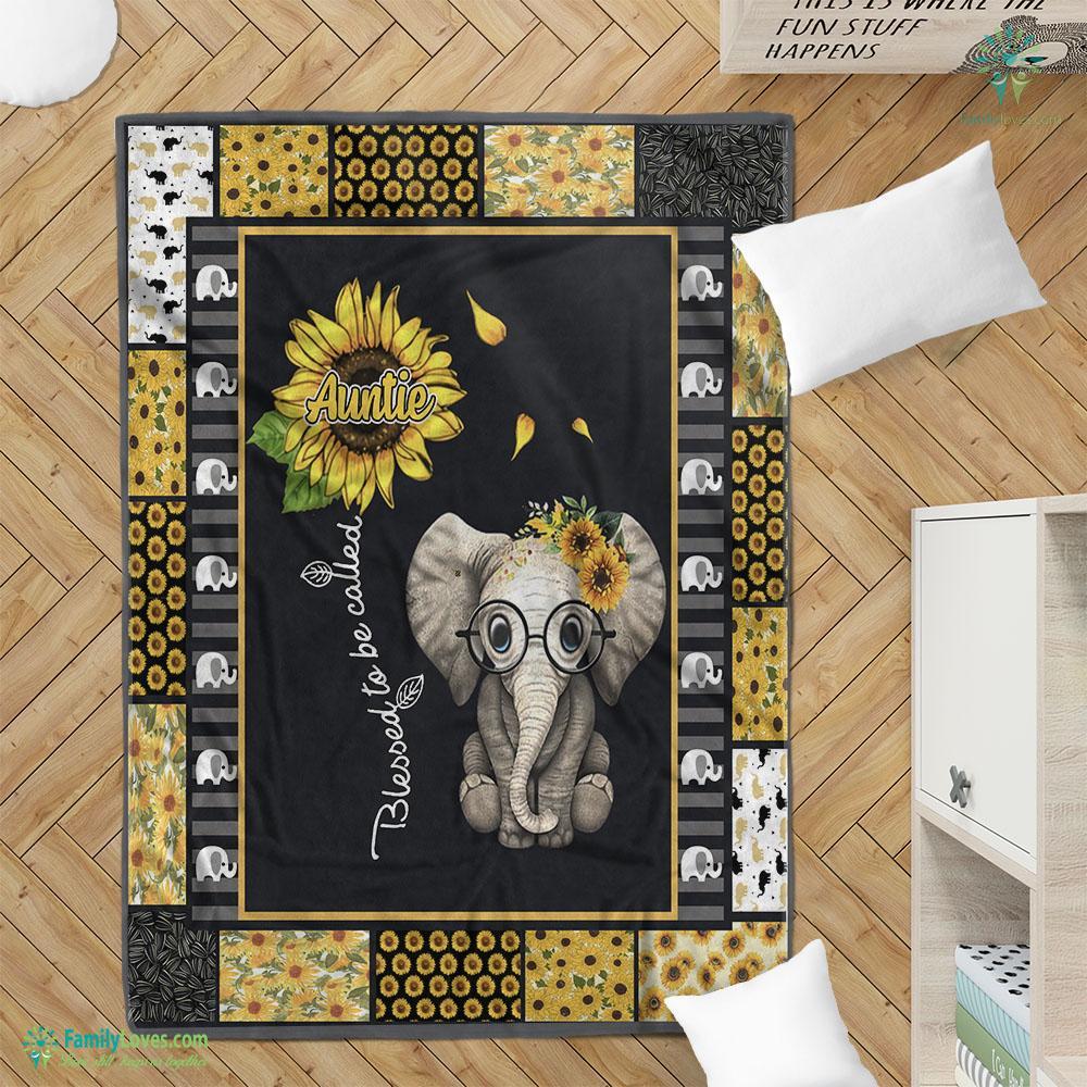 Limited Edition Elephant Sunflower Aunt M Blanket 9