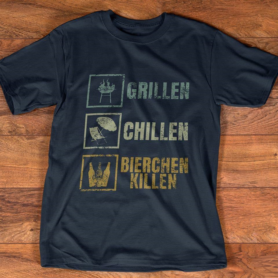 Grillen Chillen Bierchen Killen Standard Men T-shirt