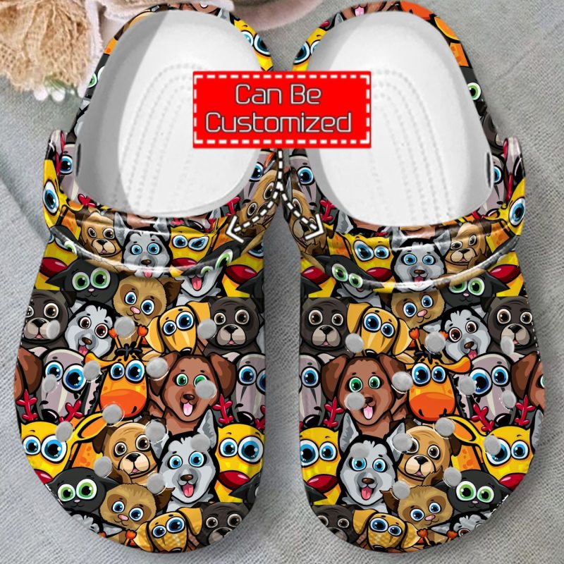 Dogs Collection Pattern clog Shoes Animal Print