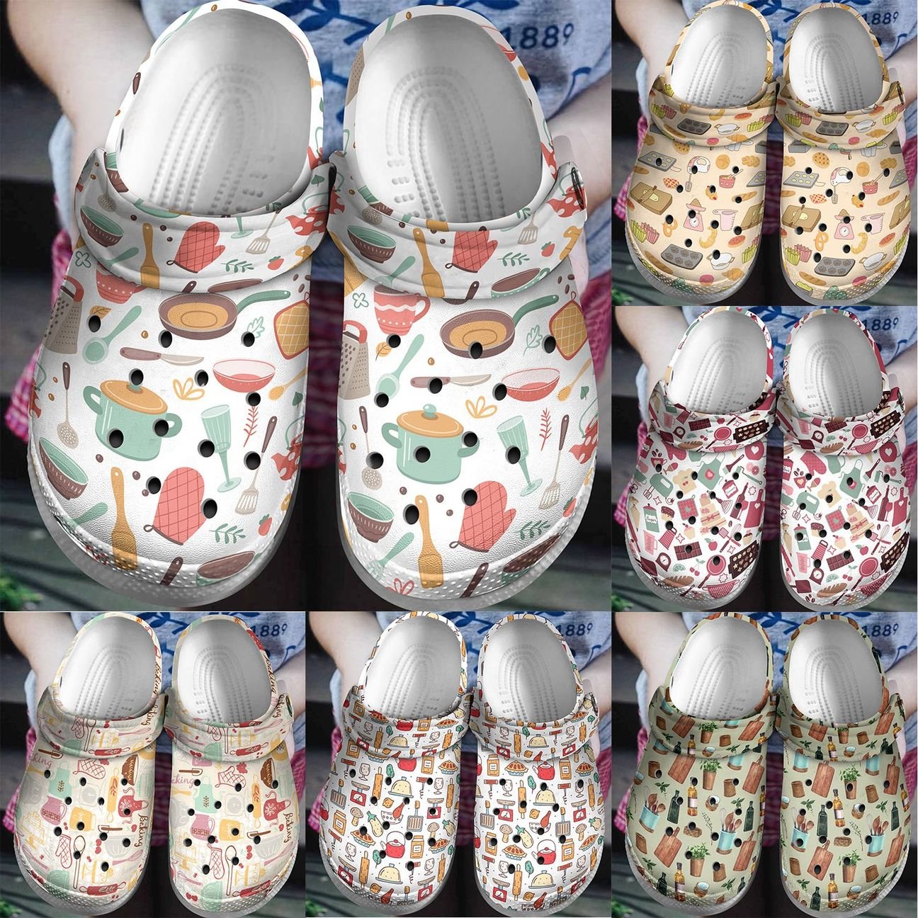 Baking Personalize Clog, Custom Name, Text, Fashion Style For Women, Men, Kid, Print 3D Baking Collection