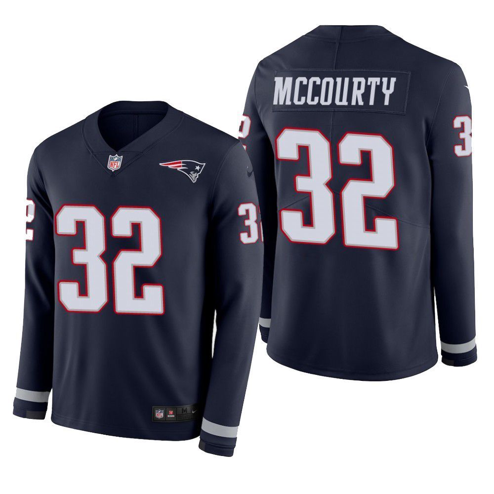 New England Patriots Devin Mccourty Therma Long Sleeve Mens Jersey Navy