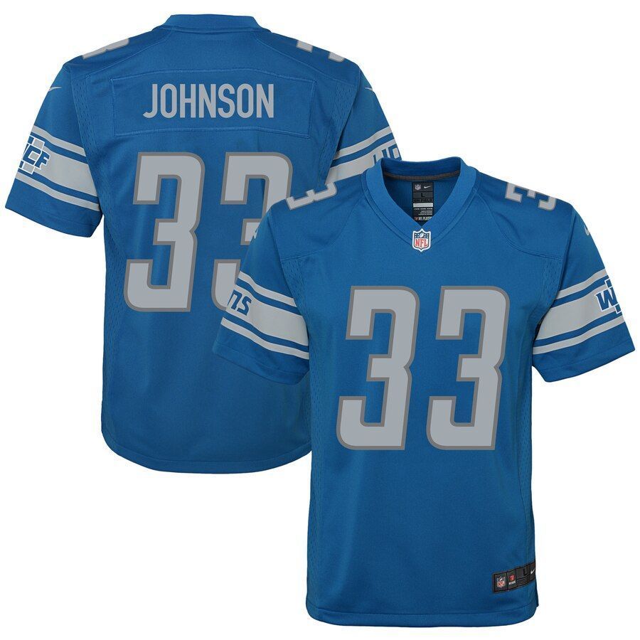 Kerryon Johnson Detroit Lions Youth Game Jersey Blue 2019