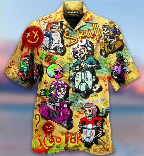 Skull Scooters Aloha Hawaii Shirts For Men Women Ha23441