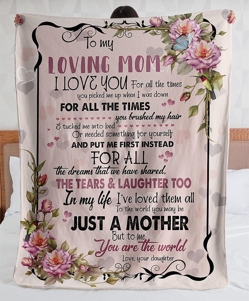 To My Mom Blanket,I Love You Gift From Daughter,Weighted Blanket,Mother’S Day,Birthday,Gift For Mom Family Home Decor Bedding Couch Sofa Soft And Comfy Cozy