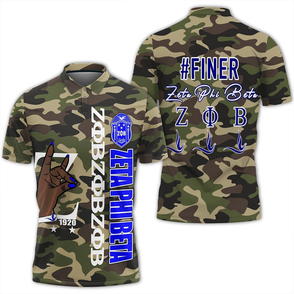 Sorority Polo – Zeta Phi Beta Camouflage Style Polo Shirt