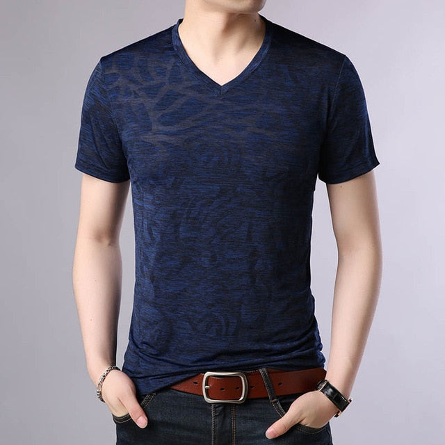 Thunder Pattern V Neck Summer Cotton Tees