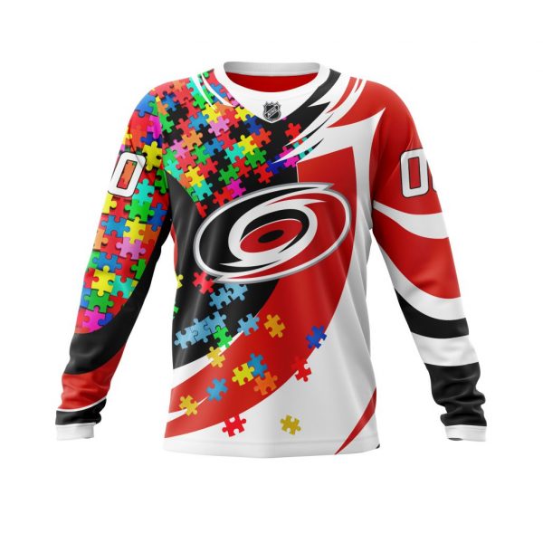 Carolina Hurricanes Custom Name Number Autism Awareness Gift For Fan Ugly Wool Sweater Christmas