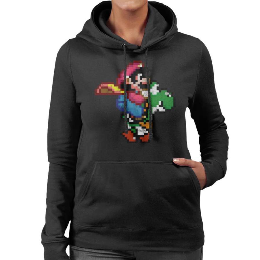 Pixel Mario And Yoshi Women’s Hooded Sweatshirt