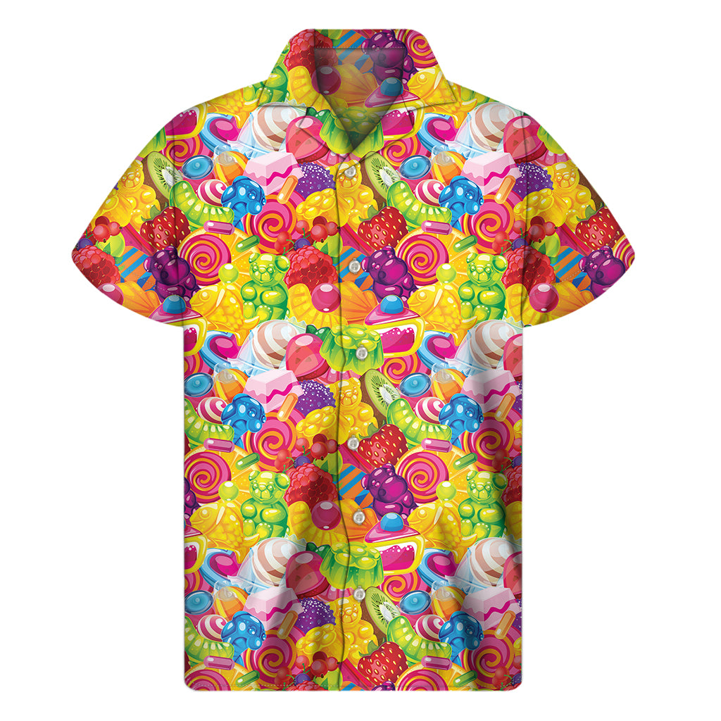 Candy And Jelly Pattern Print Men’S Short Sleeve Shirt