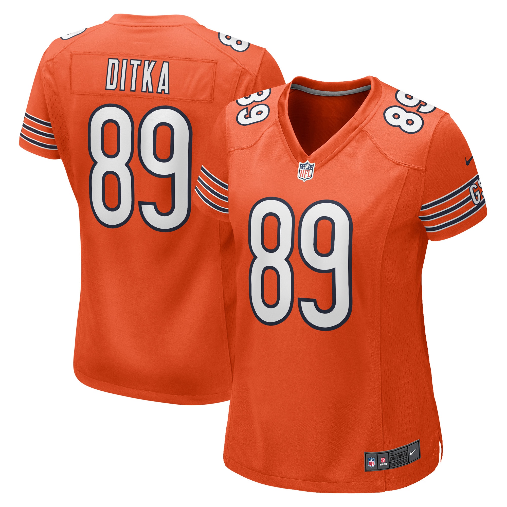 Women’s Chicago Bears Mike Ditka Orange Retired Player Jersey