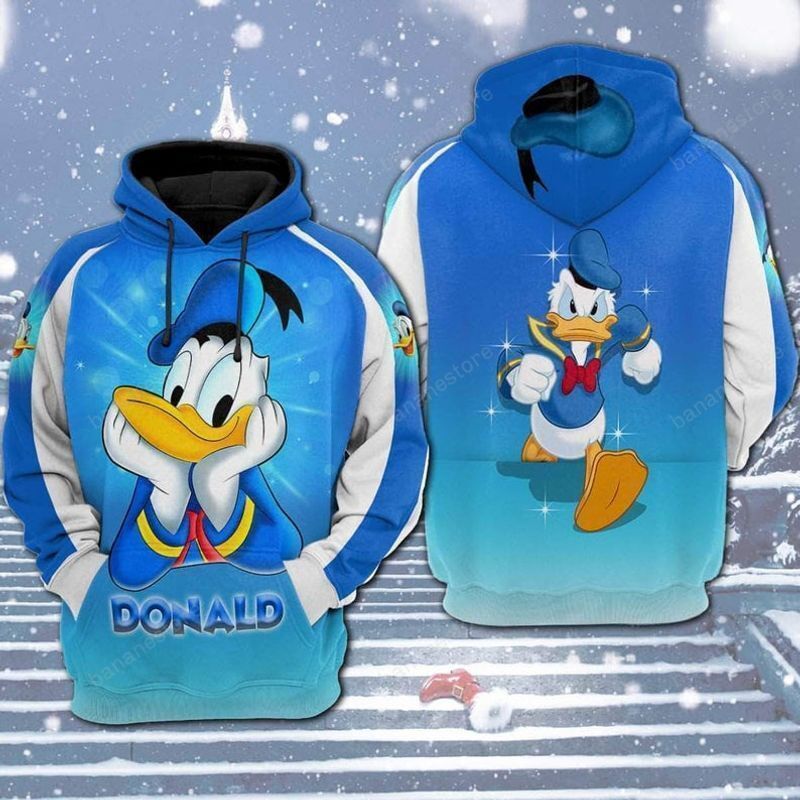 Unifinz Dn Hoodie Donald Duck Angry Donald Blue White Hoodie 2022