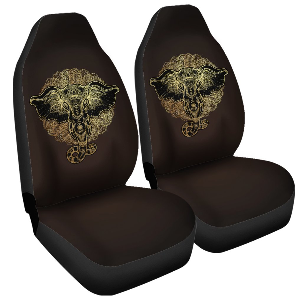 Golden Spiritual Elephant Print Universal Fit Car Seat Covers