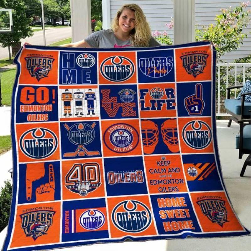 Edmonton Oilers Quilt Blanket 03