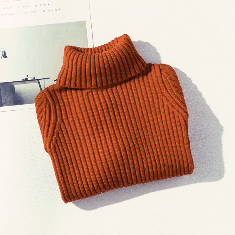 5-10 Years Baby Girls Turtleneck Sweater Children’s Knitted Woolen Autumn/Winter Big Kids’ Base Shirt KF799 alx