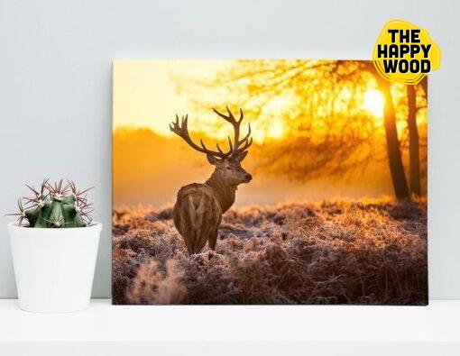 Amazing Deer Custom Horizontal Canvas Poster For Home Decoration