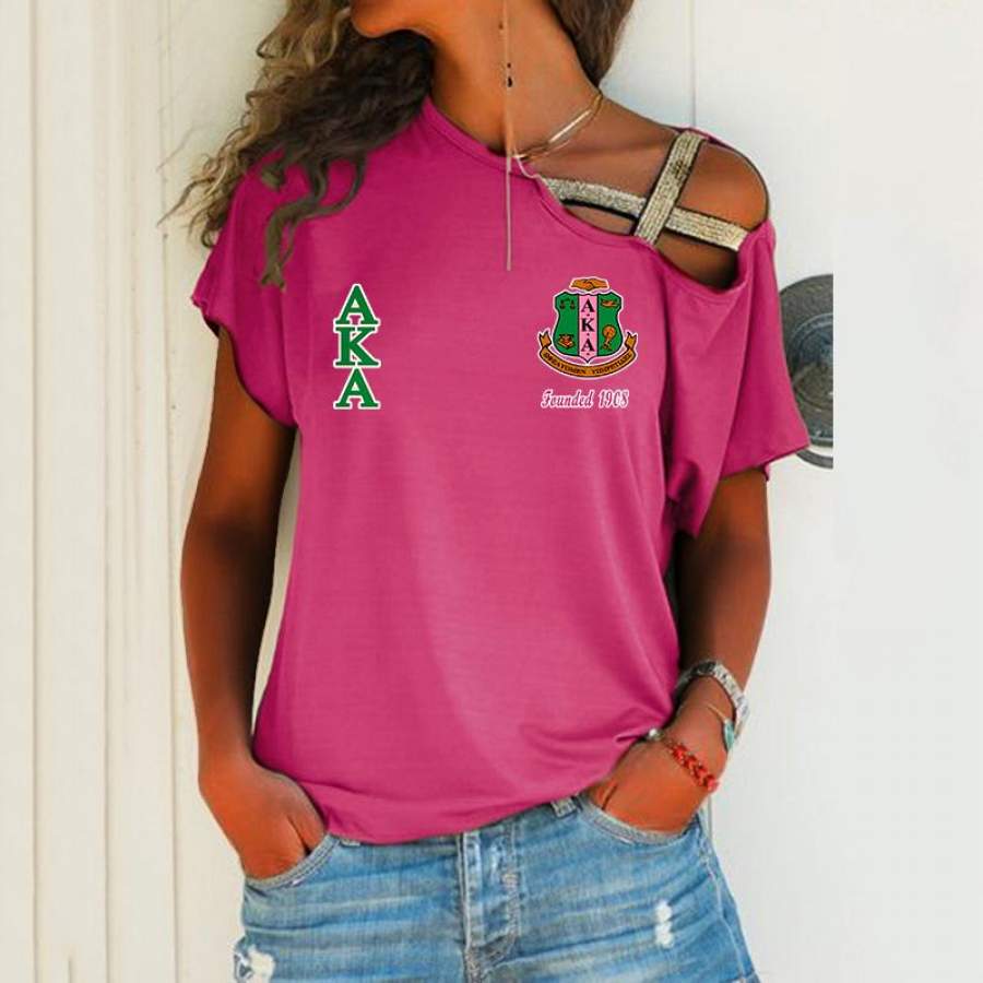 Alpha Kappa Alpha One Shoulder Shirt 24320201