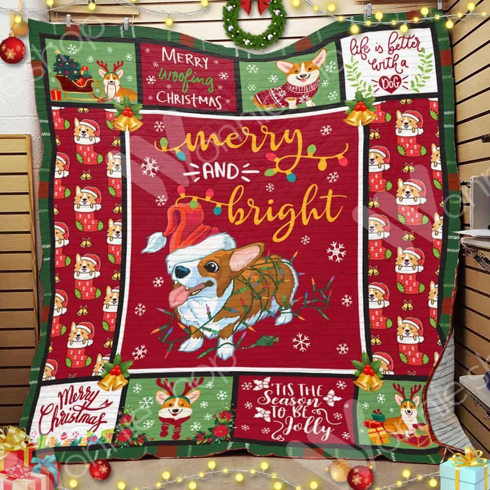 Corgi Dog Christmas HUR3946 3D Customized Quilt CAMLI2407