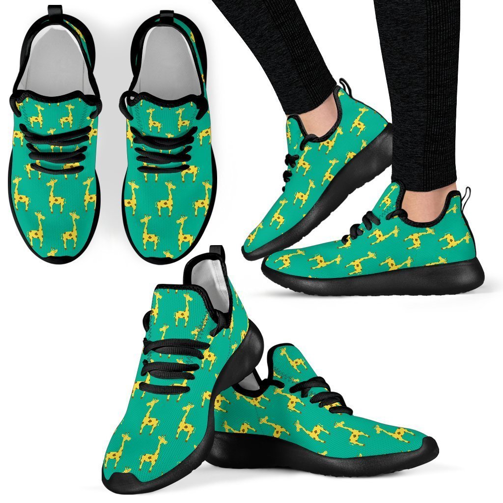 Cute Cartoon Giraffe Pattern Print Mesh Knit Shoes