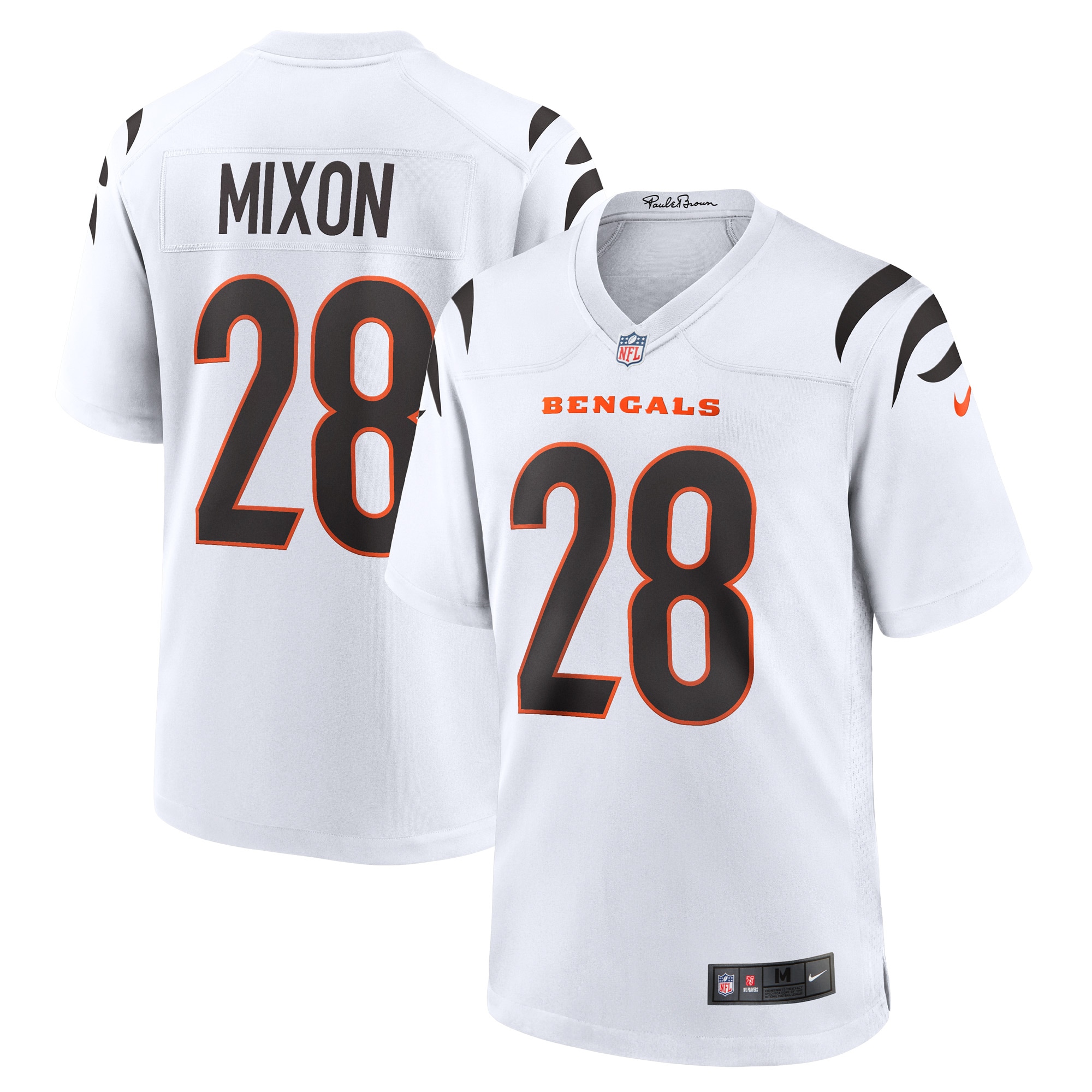 Men’s Cincinnati Bengals Joe Mixon White Away Game Player Jersey