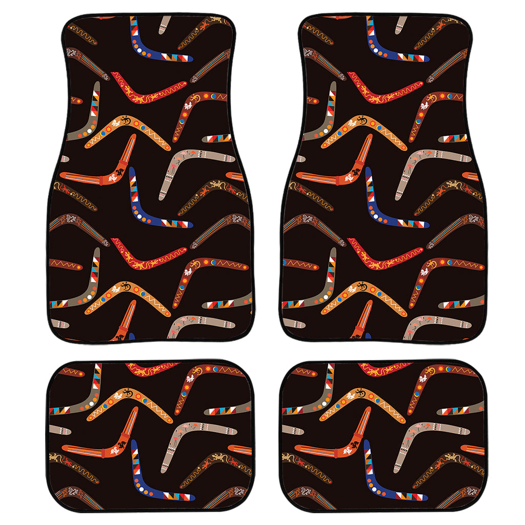 Australian Boomerang Pattern Print Front And Back Car Floor Mats, Front Car Mat