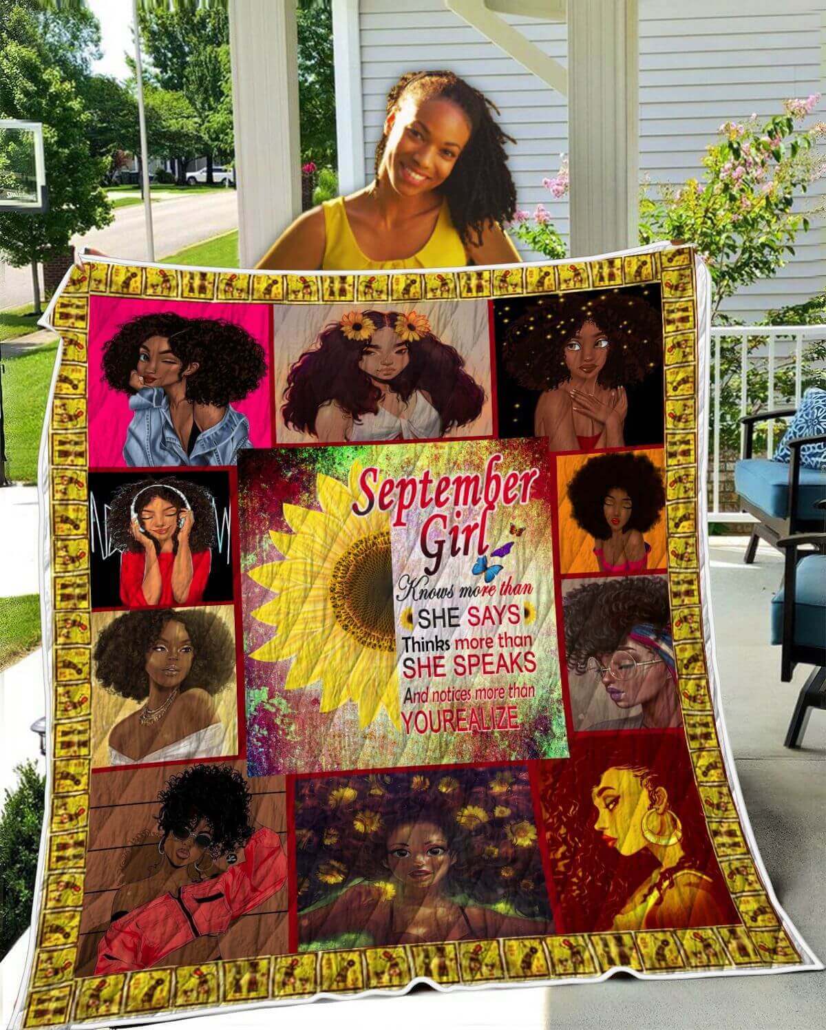 African Quilts September Girl Knows More Than She Says Beautiful Afrocentric Lady Inspired African Themed Gift Ideas WBG5788