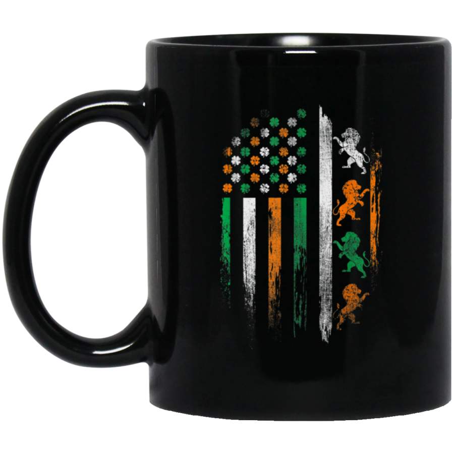 Irish Lion Flag Vintage Clover St Patricks Day Mug