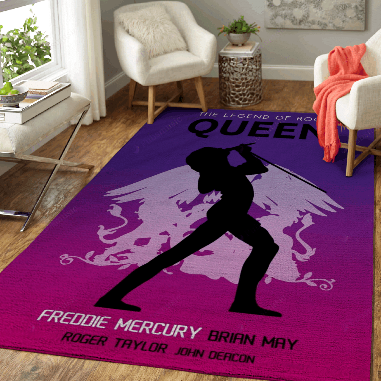 Freddie Mercury Artwork – Retro Music Art For Fans Area Rug Carpet