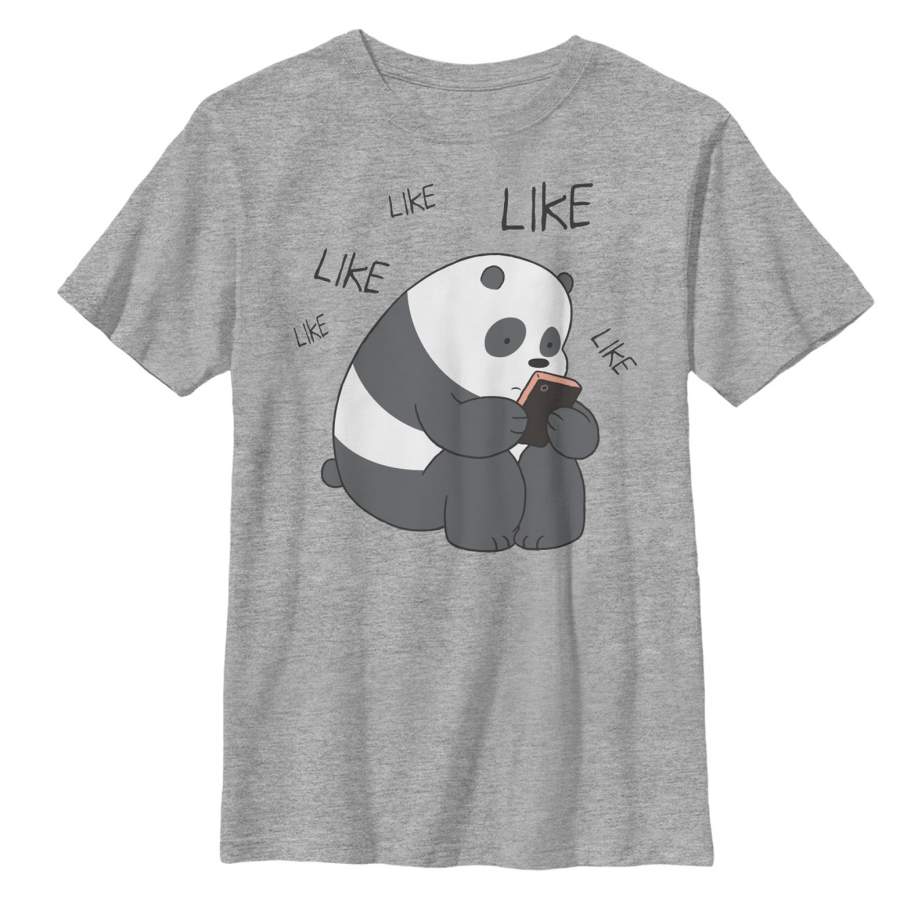 We Bare Bears Boy’s Panda Internet Likes T-Shirt