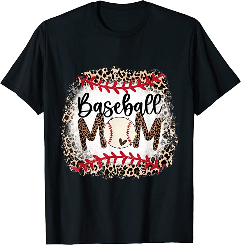 Baseball Mom Leopard Shirt Softball Mama Mother’s Day 2022 T-Shirt