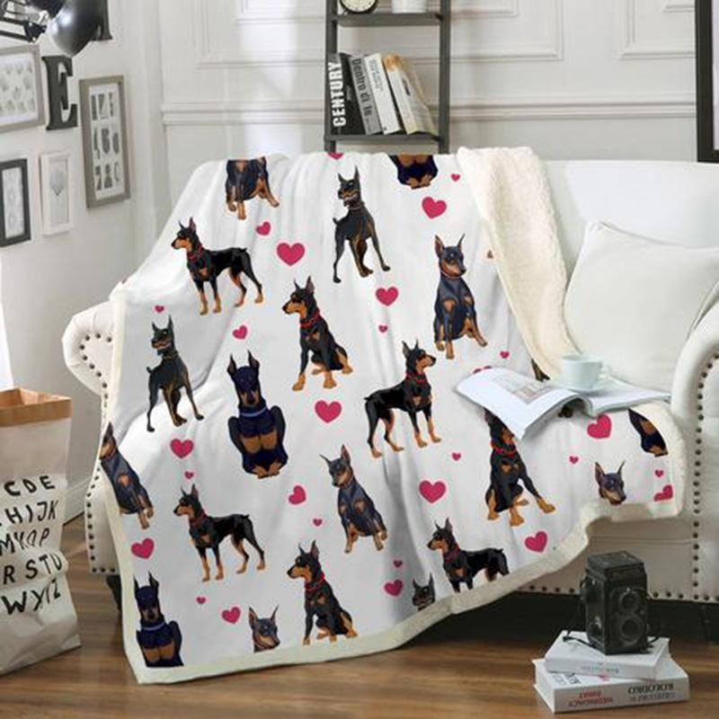 Doberman Blanket, Christmas Gift, Dog Lover Blanket