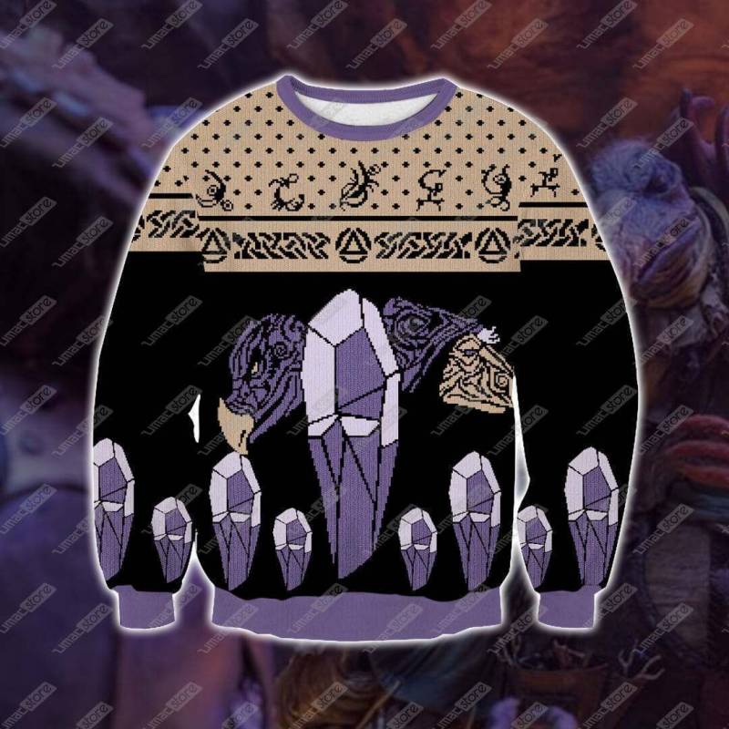 The Dark Crystal Knitting Pattern 3D Print Ugly Christmas Sweatshirt