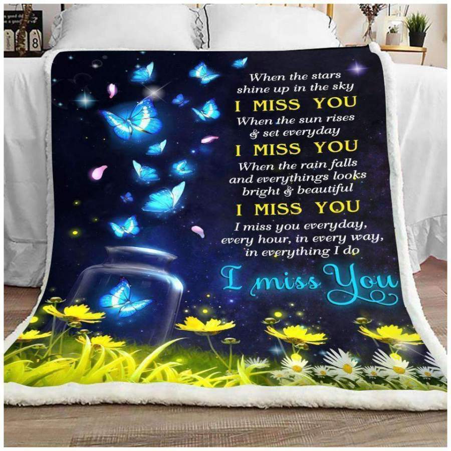 Butterfly Blanket I Miss You Gift For Your Love