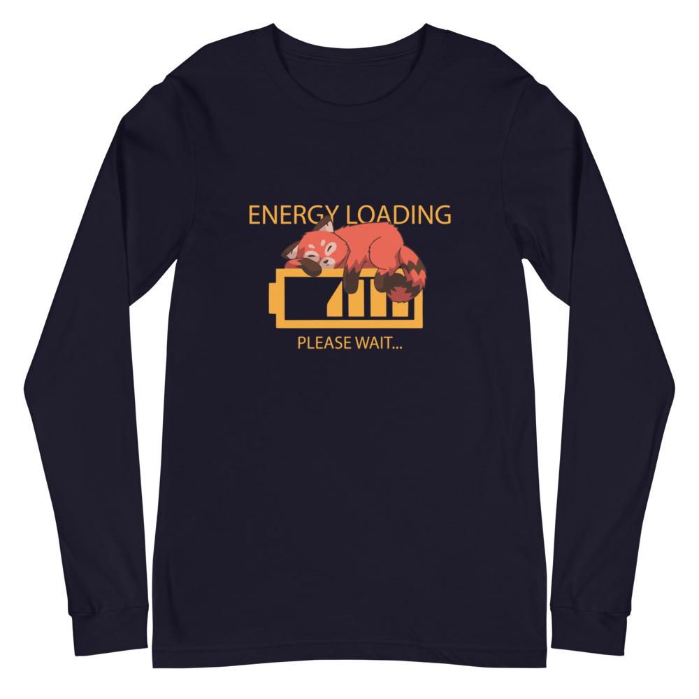 Red Panda Energy Loading Unisex Long Sleeve Cotton Tee