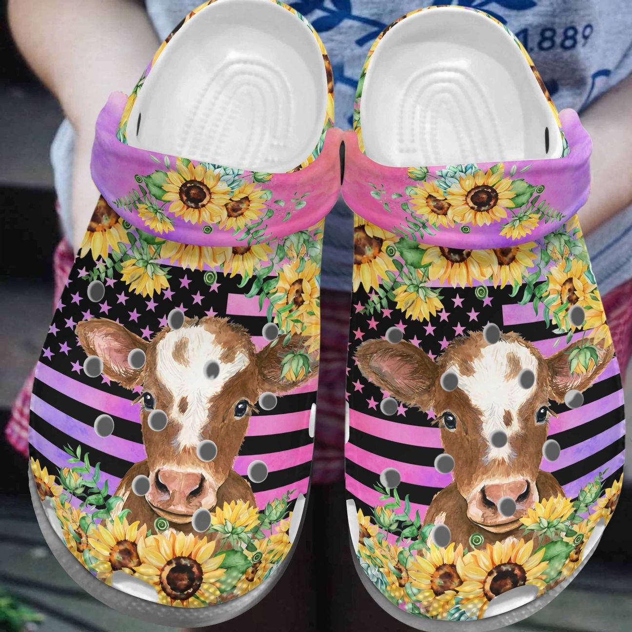 Cow Personalized Clog, Custom Name, Text, Color, Number Fashion Style For Women, Men, Kid, Print 3D Flag