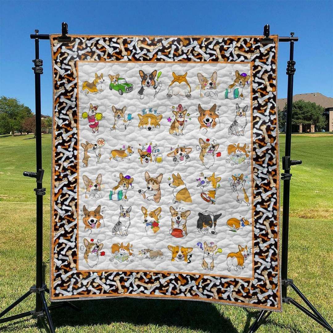 Corgi Dog HUR23763 3D Customized Quilt CAMLI2307