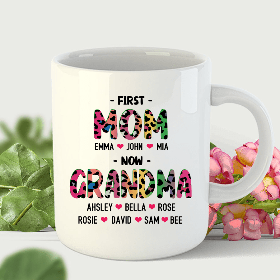 First Mom Now Grandma Leopard Mug