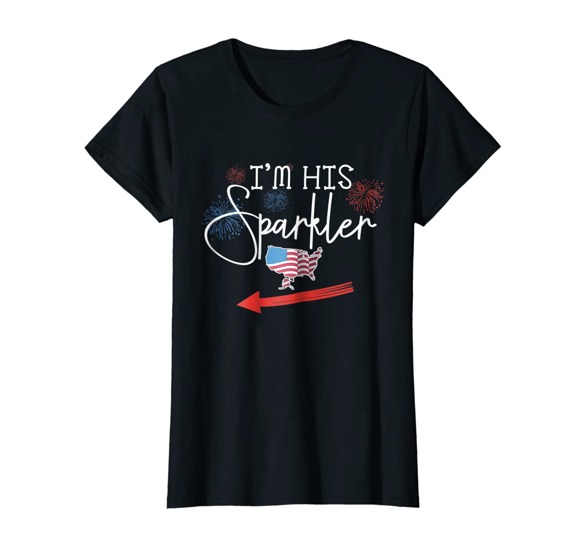 Womens His and Hers Matching 4th of July Shirts Im His Sparkler Tee