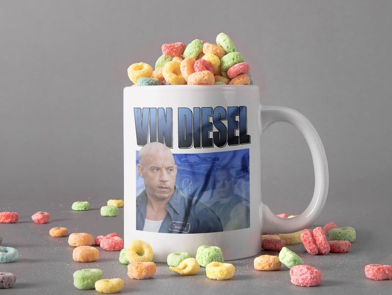 White Mug Retro Vintage Mug Vin Diesel Mug Dominic Dom Toretto Mug Fast and the Furious Mug Premium Sublime Ceramic Coffee Mug H99